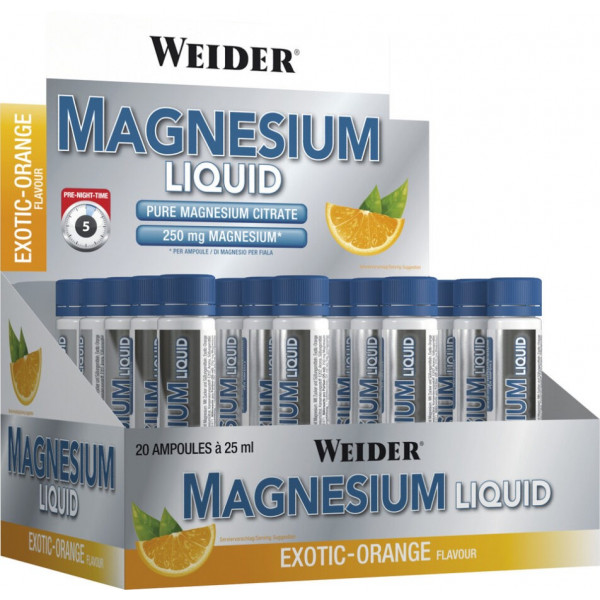 Weider Magnesium Liquid - tekuté magnézium, 25 ml x 20 ks  Weider Magnesium Liquid - tekuté magnézium, 25 ml x 20 ks