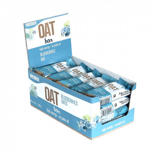 Weider Oat Bar energetická tyčinka, Blueberry, 60g x 20ks  Weider Oat Bar energetická tyčinka, Blueberry, 60g x 20ks