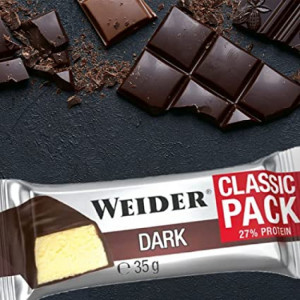 Weider Classic Pack 27% Protein Bar, Dark, 35g x 24 ks 