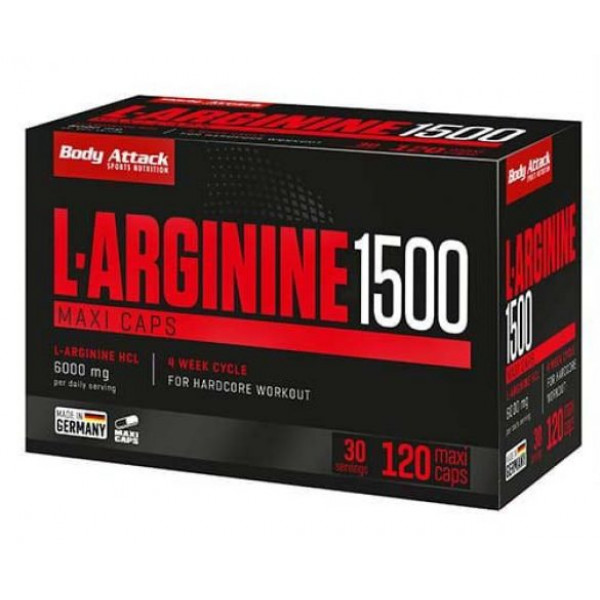 Body Attack L-Arginine 1500, 120 kapsúl Body Attack L-Arginine 1500, 120 kapsúl