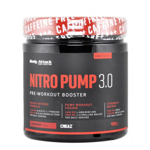 Body Attack Nitro Pump 3.0 pre-workout booster - brusnica, 400 g 