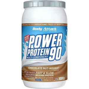 Body Attack Power Protein 90, 1000g chocolate nut- nougat cream 