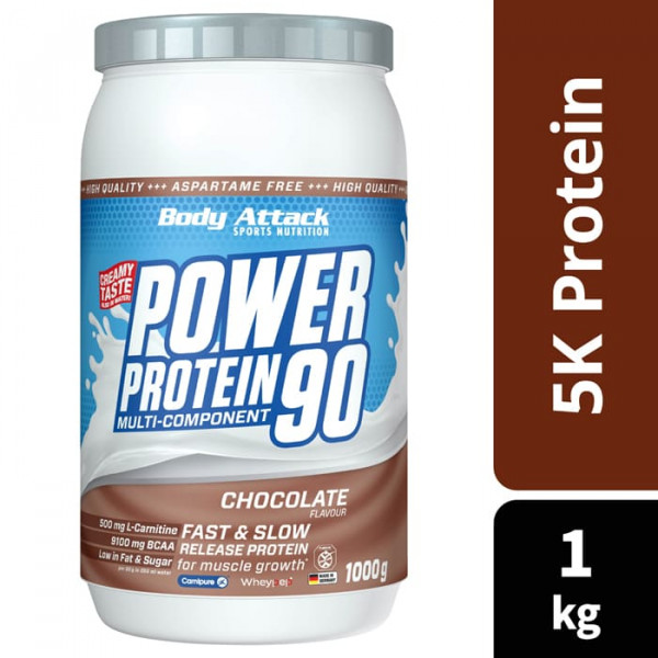 Body Attack Power Protein 90, 1000g chocolate Body Attack Power Protein 90, 1000g chocolate