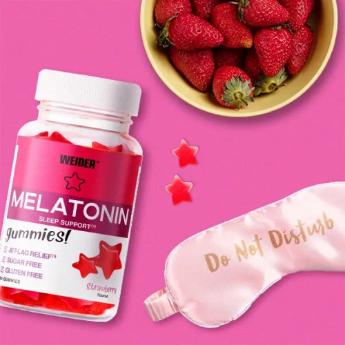 Weider Melatonin Up želé cukríky, 60 gummies, jahoda 