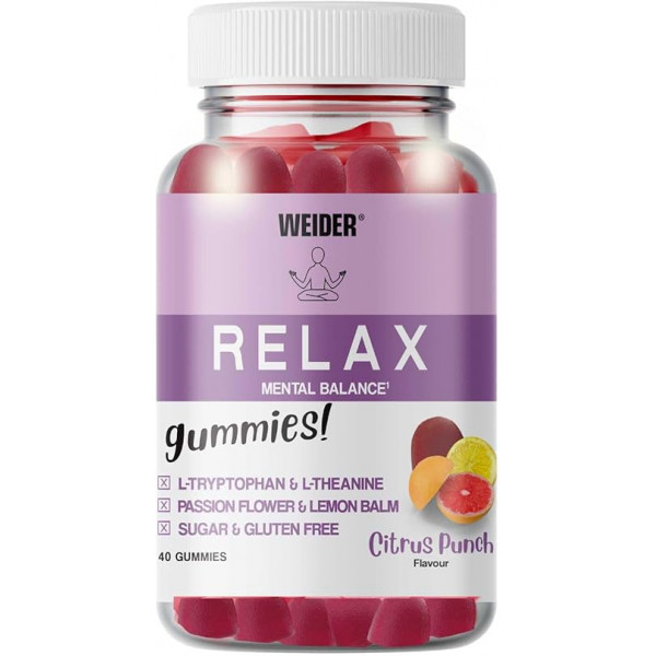 Weider Relax Mental Balance želé cukríky, 40 gummies, citrus punch  Weider Relax Mental Balance želé cukríky, 40 gummies, citrus punch