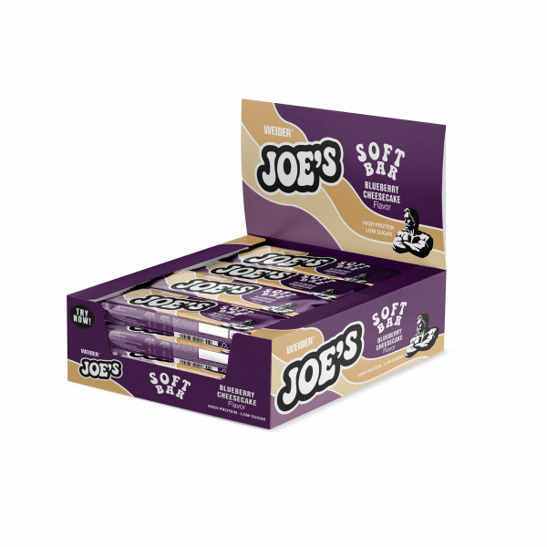Weider JOE´S Soft Bar proteinová tyčinka, blueberry cheesecake, 12 x 50g  Weider JOE´S Soft Bar proteinová tyčinka, blueberry cheesecake, 12 x 50g