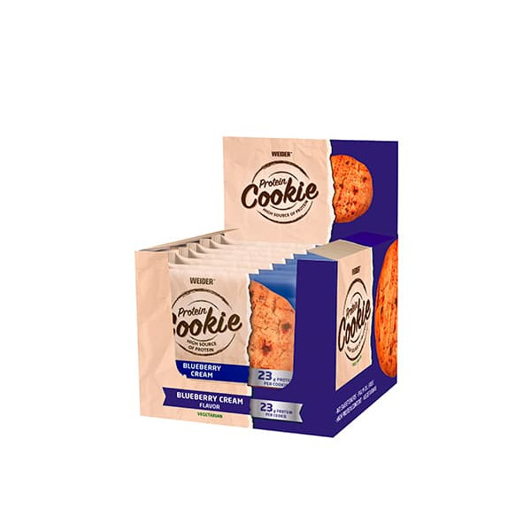 Weider Vegan Protein Cookie, Blueberry Cream, 90g x 12 ks  Weider Vegan Protein Cookie, Blueberry Cream, 90g x 12 ks