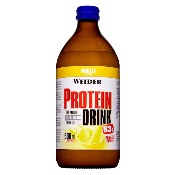 WEIDER Protein Drink 500 ml, 53 g bielkovín v skle