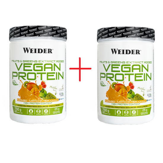 Weider Vegan Protein 750g, 2ks mango-matcha tea 