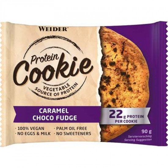 Weider Protein Cookie Caramel Choco Fudge, 90g x 12 ks 
