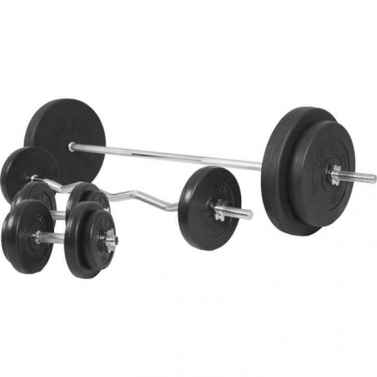 Gorilla Sports Činkový nakladací set 100 kg - plastový 30/31 mm Gorilla Sports Činkový nakladací set 100 kg - plastový 30/31 mm