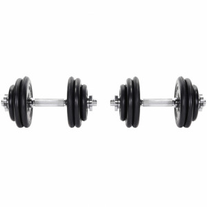 Gorilla Sports liatinový pogumovaný jednoručný set 30 kg (2x15 kg) 30/31 mm 