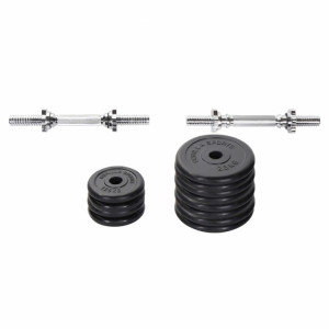 Gorilla Sports liatinový pogumovaný jednoručný set 30 kg (2x15 kg) 30/31 mm 