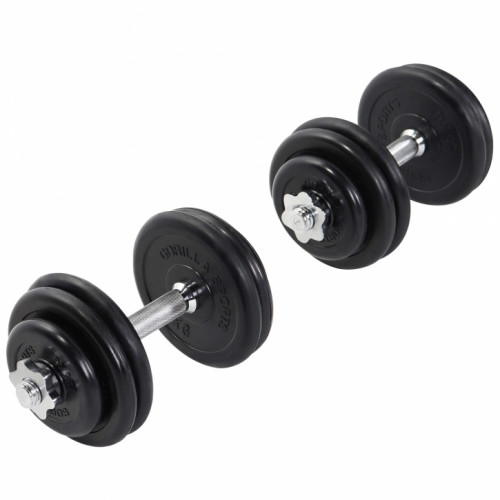 Gorilla Sports liatinový pogumovaný jednoručný set 30 kg (2x15 kg) 30/31 mm 