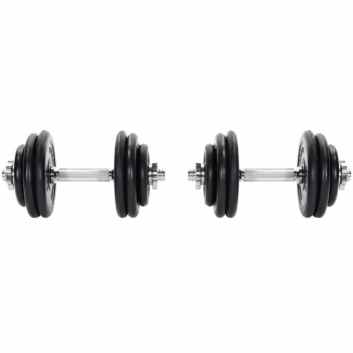 Gorilla Sports liatinový pogumovaný jednoručný set 30 kg (2x15 kg) 30/31 mm 