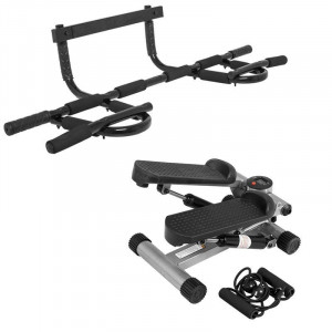 Gorilla Sports Multifunkčná Pull Up bar a Mini fitness Stepper 