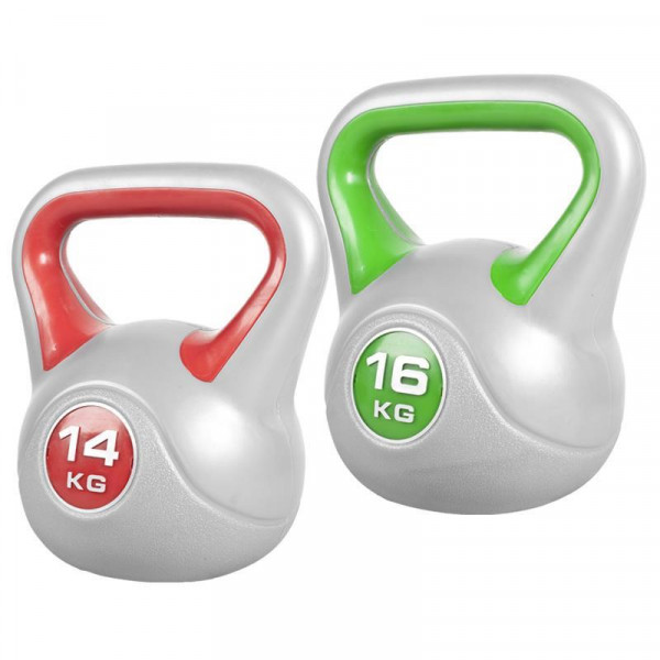 Gorilla Sports cementový poplastovaný kettle-bells set 30 kg (14 kg a 16 kg) Gorilla Sports cementový poplastovaný kettle-bells set 30 kg (14 kg a 16 kg)