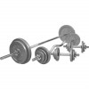 Gorilla Sports Univerzálna posilňovacia lavička + liatinový set 108kg 30/ 31 mm 