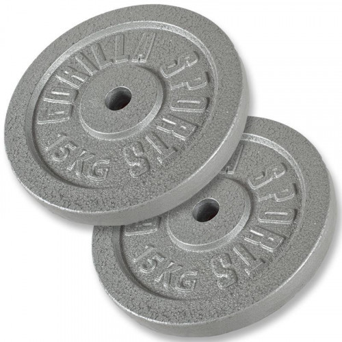 Gorilla Sports set liatinových kotúčov 30 KG (2x15 KG)/ 31mm 