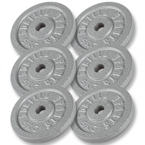 Gorilla Sports set liatinových kotúčov 30 KG(6x5 kg)/31mm sivá SET 30KG (6x5kg) 