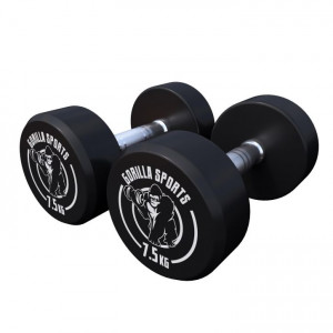 Gorilla Sports liatinový jednoručný set 15 kg (2x7,5 KG)  