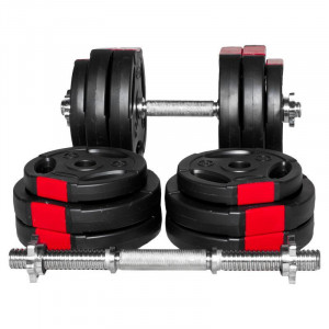 Gorilla Sports cementový poplastovaný jednoručný set 30 Kg Grip 30 mm 