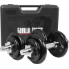 Gorilla Sports 20 KG jednoručný liatinový set + kufrík 