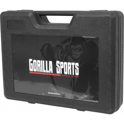 Gorilla Sports 20 KG jednoručný liatinový set + kufrík 