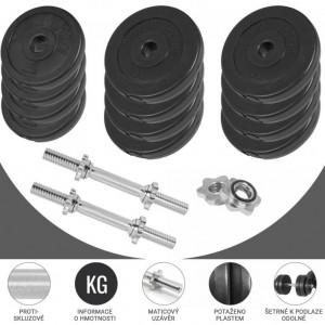 Gorilla Sports cementový jednoručný činkový nakladací set 2x15 kg 30/31 mm 