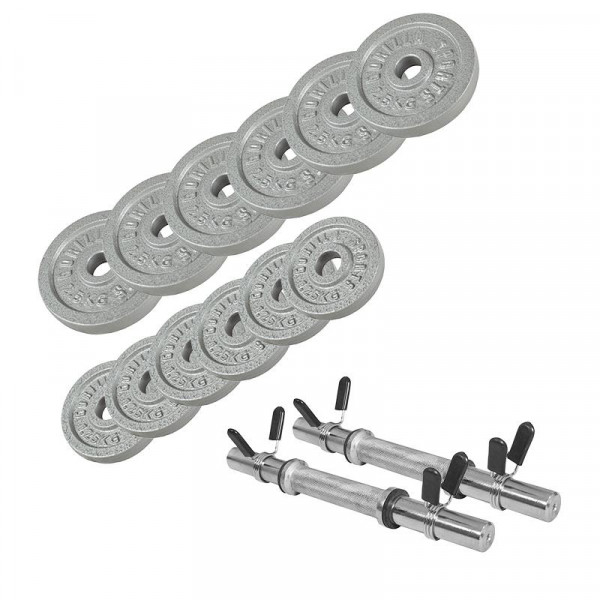 Gorilla Sports liatinový jednoručný nakladací set s pružinovými uzávermi 27,5 kg (6x2,5 6x1,25 kg) 30/31 mm Gorilla Sports liatinový jednoručný nakladací set s pružinovými uzávermi 27,5 kg (6x2,5 6x1,25 kg) 30/31 mm