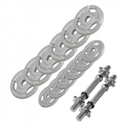 Gorilla Sports liatinový jednoručný nakladací grip set 27,5 kg (6x2,5 6x1,25 kg) 30/31 mm Gorilla Sports liatinový jednoručný nakladací grip set 27,5 kg (6x2,5 6x1,25 kg) 30/31 mm
