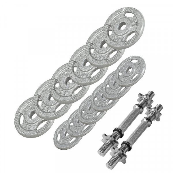 Gorilla Sports liatinový jednoručný nakladací grip set 27,5 kg (6x2,5 6x1,25 kg) 30/31 mm Gorilla Sports liatinový jednoručný nakladací grip set 27,5 kg (6x2,5 6x1,25 kg) 30/31 mm