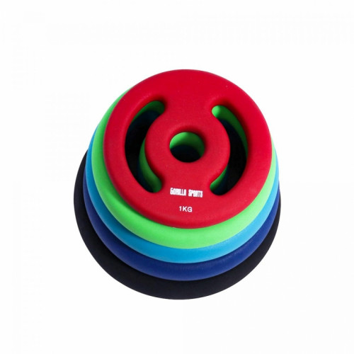 Gorilla Sports Sada neoprénových závaží/kotúčov 8 kg (2x4) Tmavomodrá 