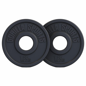 Gorilla Sports Olympijský poplastovaný cementový kotúč 1,25kg - 15kg 50/51mm SET 2,5 KG (2x1,25kg) 