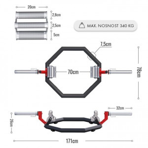 MultiGrip Trap Bar Čierna/Červená 