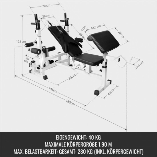 Gorilla Sports Univerzálna posilňovacia lavička biela Gorilla Sports Univerzálna posilňovacia lavička biela
