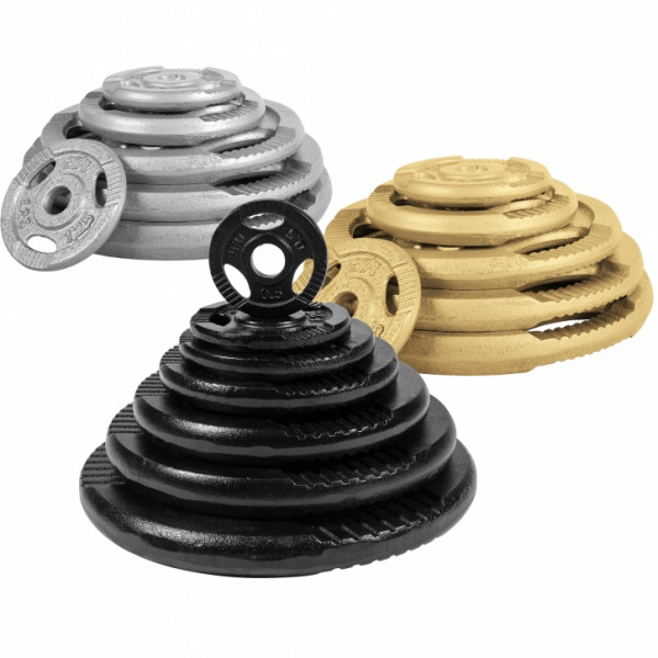 Gorilla Sports Liatinový nakladací činkový kotúč GRIP 0,5kg - 20kg 30/31mm Gorilla Sports Liatinový nakladací činkový kotúč GRIP 0,5kg - 20kg 30/31mm