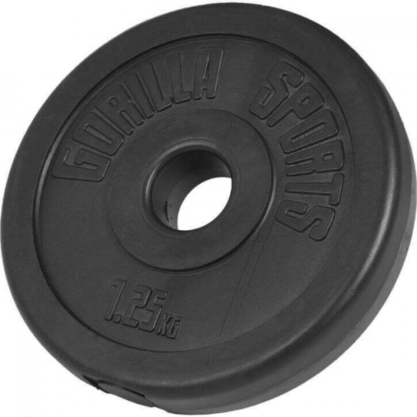 Gorilla Sports poplastovaný cementový kotúč 1,25kg - 15kg/31mm Gorilla Sports poplastovaný cementový kotúč 1,25kg - 15kg/31mm