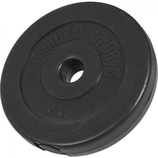 Gorilla Sports poplastovaný cementový kotúč 1,25kg - 15kg/31mm Gorilla Sports poplastovaný cementový kotúč 1,25kg - 15kg/31mm