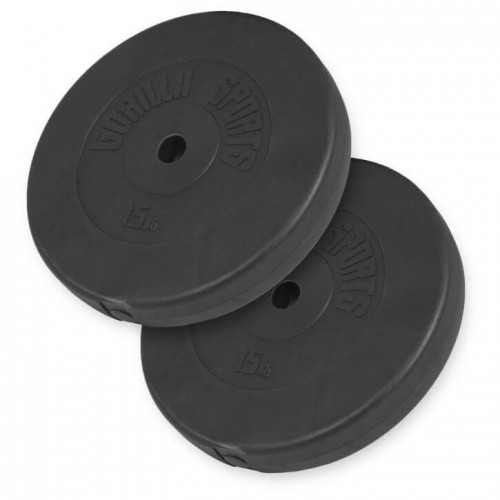 Gorilla Sports poplastovaný cementový kotúč 1,25kg - 15kg/31mm SET 30KG (2x15kg) 