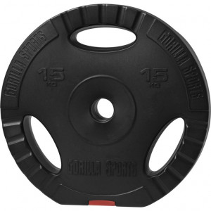 Gorilla Sports poplastovaný cementový kotúč(GRIP) 1,25kg - 15kg/31mm SET 30KG (2x15kg) 