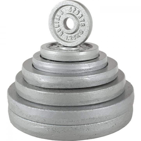Gorilla Sports Liatinový nakladací činkový kotúč 0,5kg - 30 kg 30/31mm Gorilla Sports Liatinový nakladací činkový kotúč 0,5kg - 30 kg 30/31mm