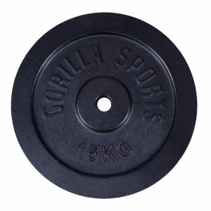 Gorilla Sports Liatinový nakladací činkový kotúč 0,5kg - 30 kg 30/31mm čierna 15 kg 