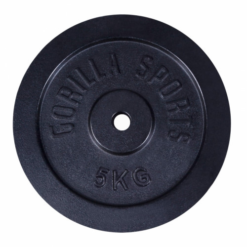 Gorilla Sports Liatinový nakladací činkový kotúč 0,5kg - 30 kg 30/31mm čierna 5 kg 