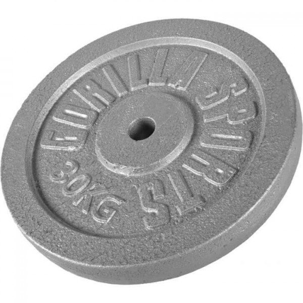 Gorilla Sports Liatinový nakladací činkový kotúč 0,5kg - 30 kg 30/31mm Gorilla Sports Liatinový nakladací činkový kotúč 0,5kg - 30 kg 30/31mm