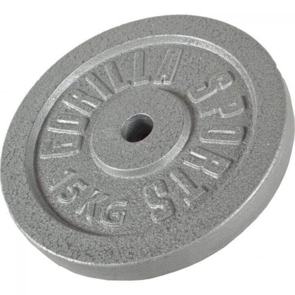 Gorilla Sports Liatinový nakladací činkový kotúč 0,5kg - 30 kg 30/31mm Gorilla Sports Liatinový nakladací činkový kotúč 0,5kg - 30 kg 30/31mm