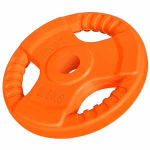 Gorilla Sports Liatinový činkový kotúč POGUMOVANÝ GRIP 1.25kg - 25 kg 30/31mm 2,5 kg 