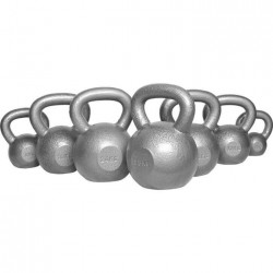 Gorilla Sports Liatinový kettle-bell 4-32 kg (strieborný) Gorilla Sports Liatinový kettle-bell 4-32 kg (strieborný)