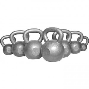 Gorilla Sports Liatinový kettle-bell 4-32 kg (strieborný) 