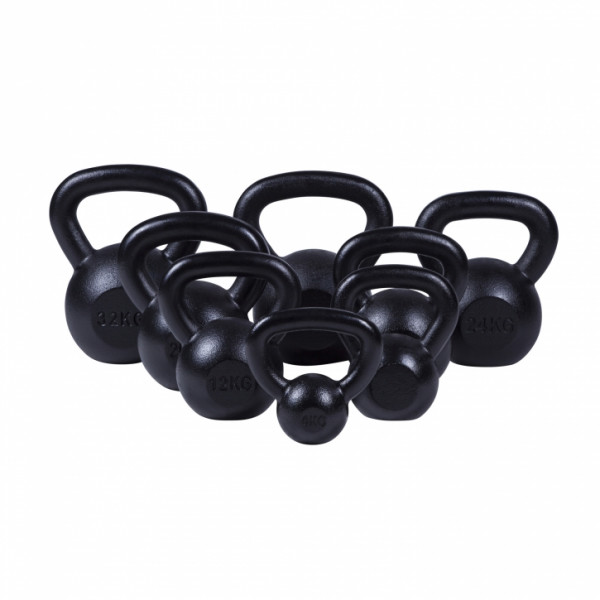 Gorilla Sports Liatinový kettle-bell 4-32 kg (čierny) Gorilla Sports Liatinový kettle-bell 4-32 kg (čierny)